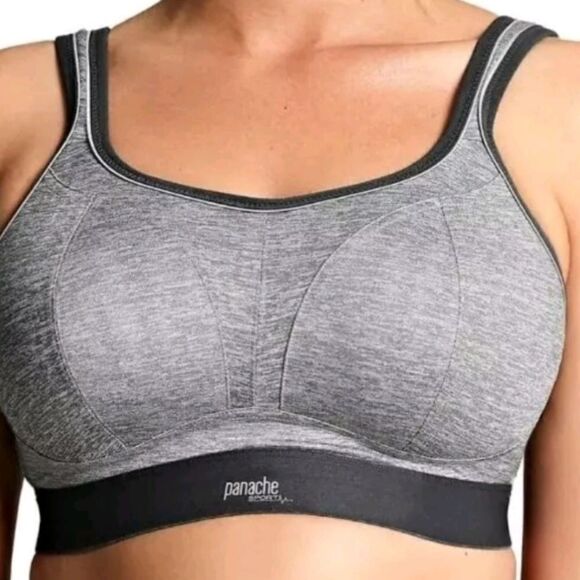 Panache Women's Non-Wired Sports Bra Charcoal Marl 36DD NWT 7341B - Picture 1 of 7